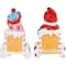 6.75" Santa & Snowman on Gingerbread Trains Christmas Figure Set